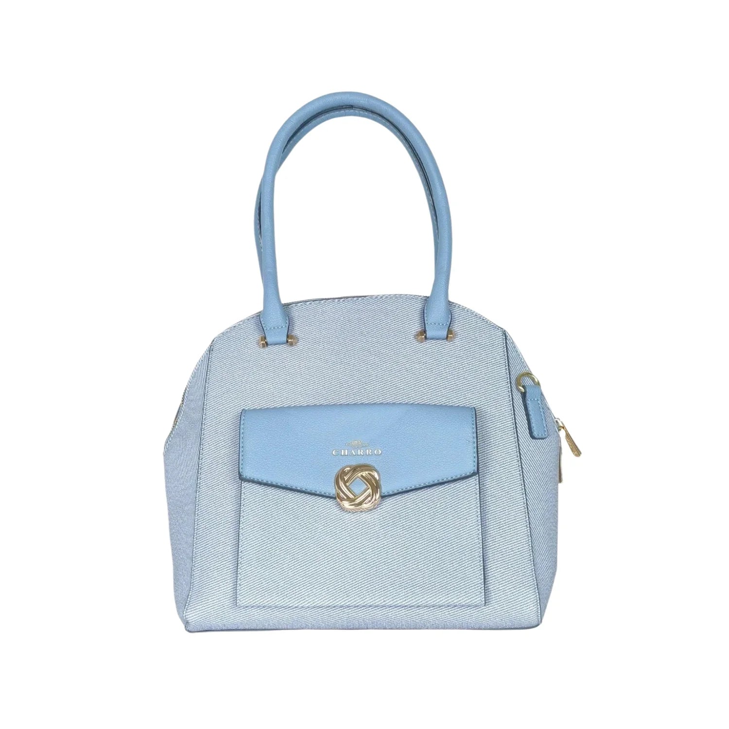 Borsa Strutturata Azzurra con Manico Superiore - borsa mano azzurra