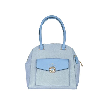 Borsa Strutturata Azzurra con Manico Superiore - borsa texture azzurra