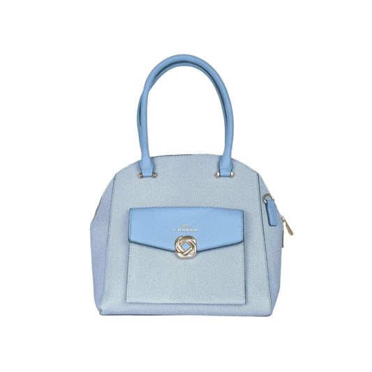 Borsa Strutturata Azzurra con Manico Superiore - borsa texture azzurra