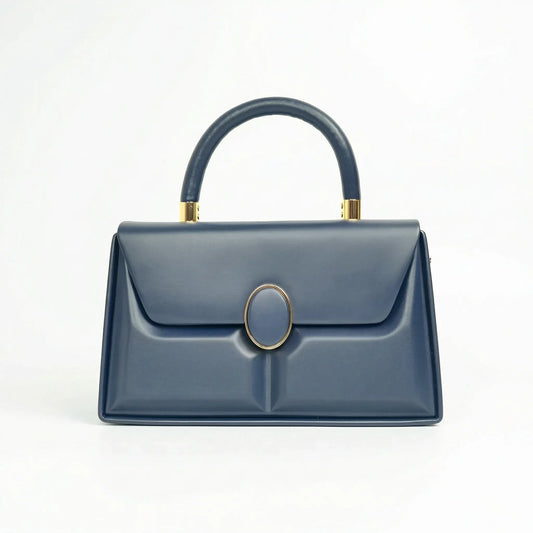 borsa-strutturata-classica-con-hardware-oro-a-mano-blu_202603281405 - Stile Donna Bags