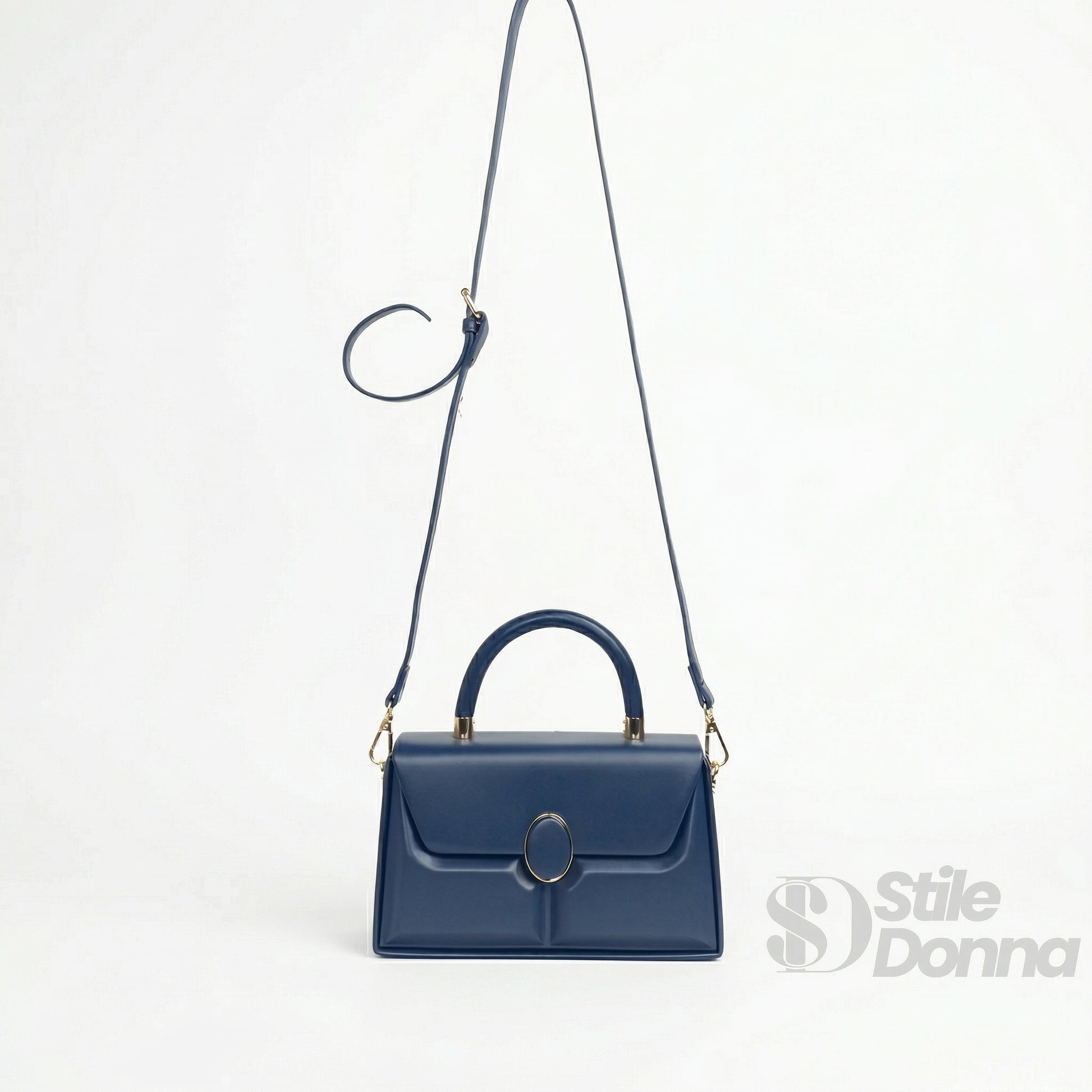 Borsa Strutturata Classica Con Hardware Oro In Ecopelle Di Qualità Con Chiusura Magnetica by Stile Donna Bags