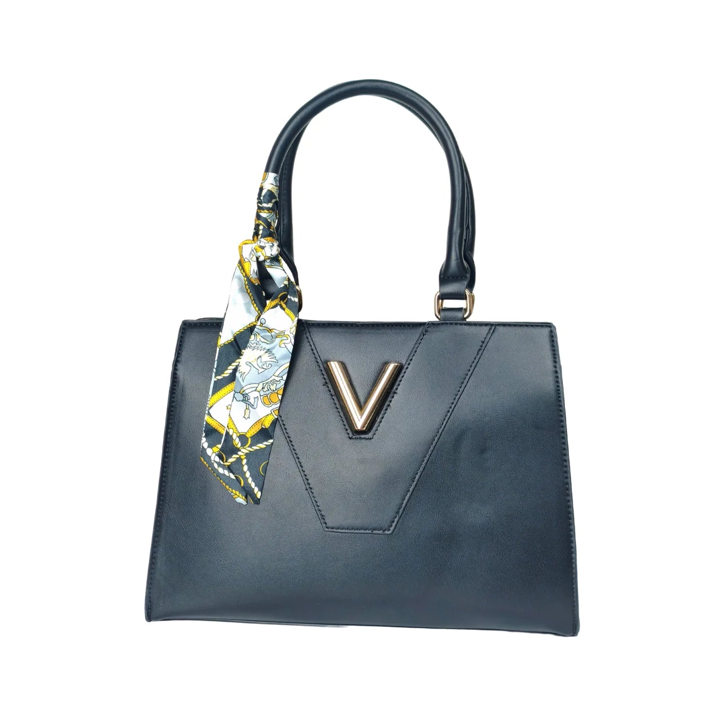 Borsa Tote Blush Luxe Top Handle in Pelle con Sciarpa - borsa pelle nera