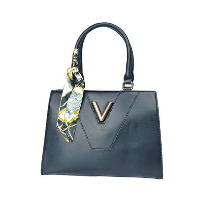 Borsa Tote Blush Luxe Top Handle in Pelle con Sciarpa - borsa pelle nera