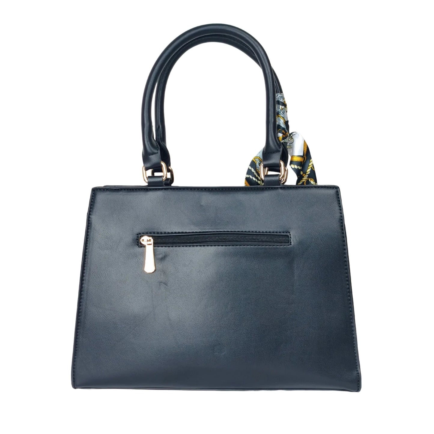 Borsa Tote Blush Luxe Top Handle in Pelle con Sciarpa - borsa pelle nera