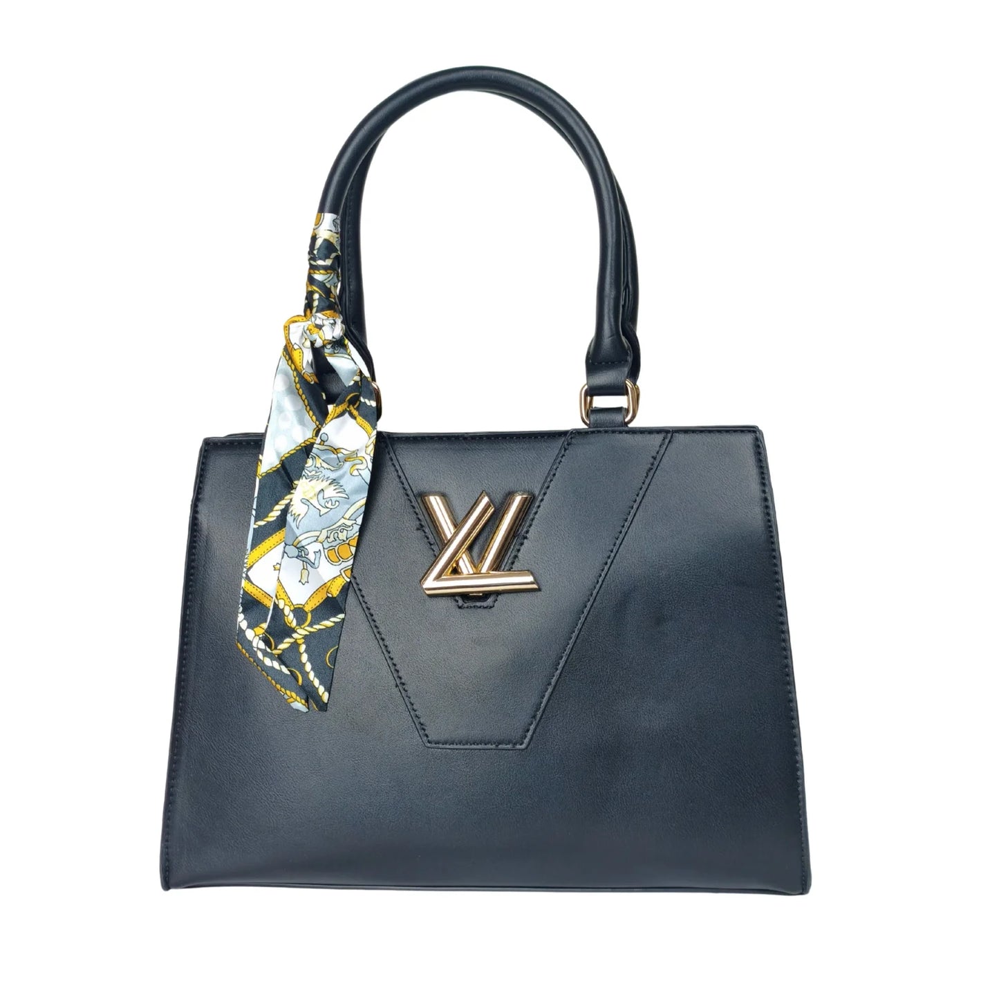 Borsa Tote Blush Luxe Top Handle in Pelle con Sciarpa - borsa pelle nera