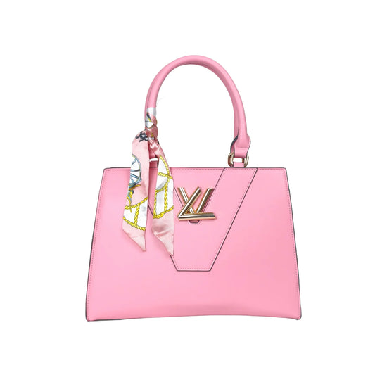 Borsa Tote Blush Luxe Top Handle in Pelle con Sciarpa - borsa pelle rosa