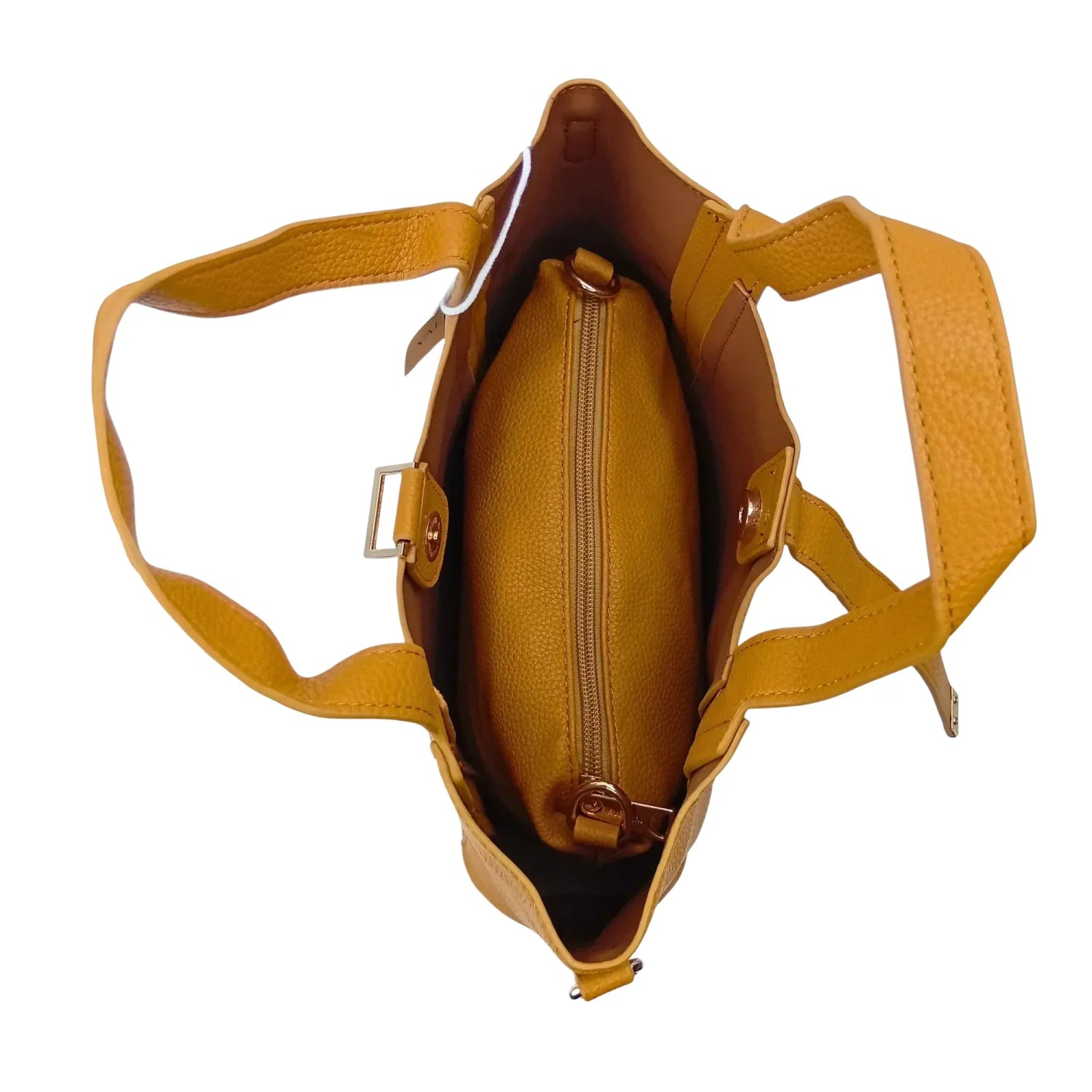 Borsa Tote Valentini SIBI in Pelle Giallo Senape - borsa tote pelle