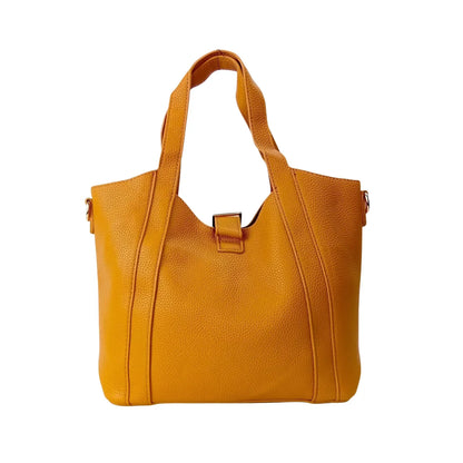 Borsa Tote Valentini SIBI in Pelle Giallo Senape - borsa tote pelle