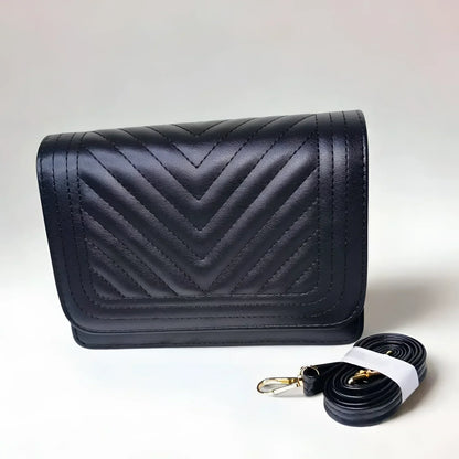 Borsa trapuntata rosa da donna con design a triangoli - borsa tracolla pelle