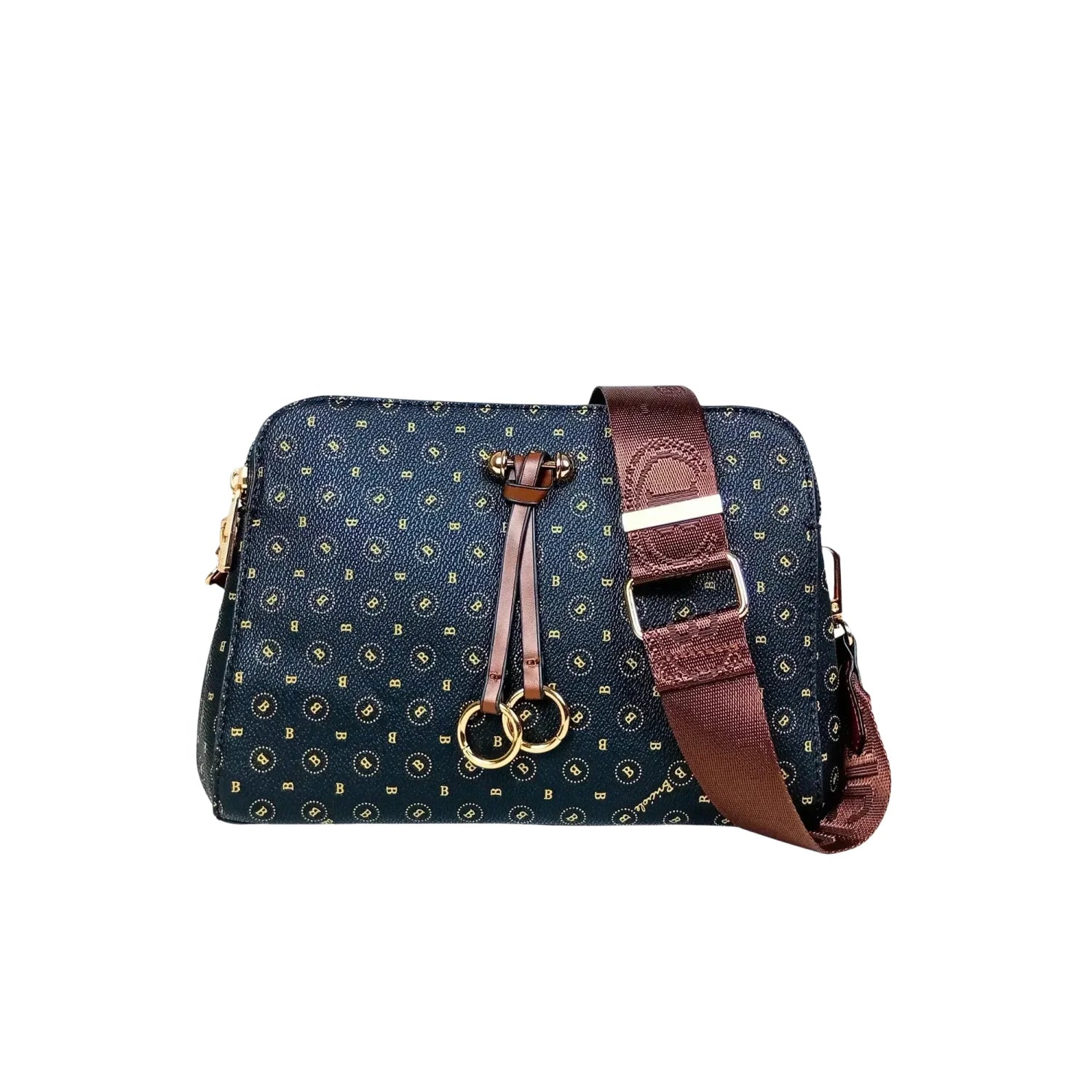 Briciole Borsa a Tracolla da Donna con Monogramma - borsa tracolla blu