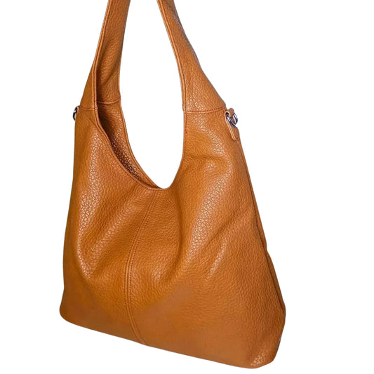 Brown Faux Leather Hobo Bag - MS-6813 - Stile Donna Bags