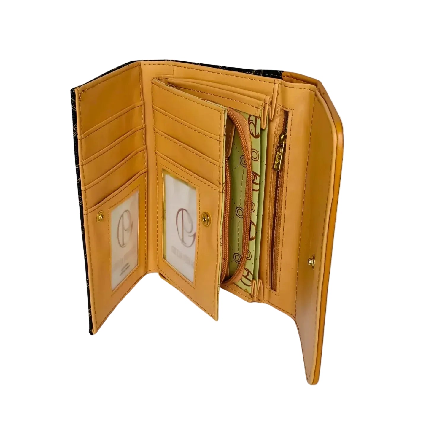 Brown Ladies Wallet with Tan Trim Pattern – MS-9991 - Stile Donna Bags