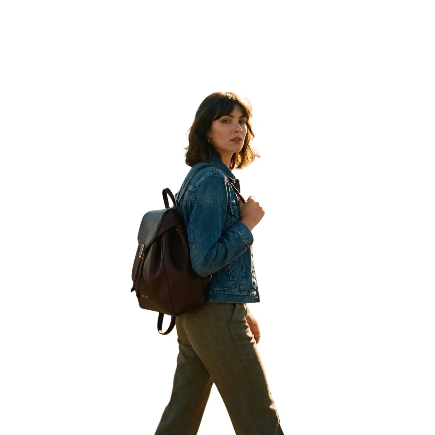 Brown Leather Backpack for Women MS-8289 - Stile Donna Bags