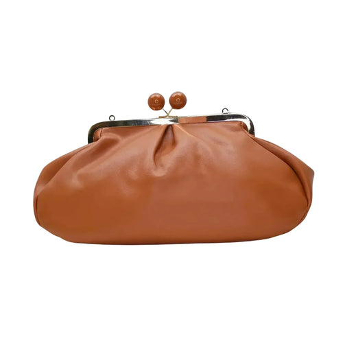 Brown Leather Clutch Bag - MS-4379 - Stile Donna Bags