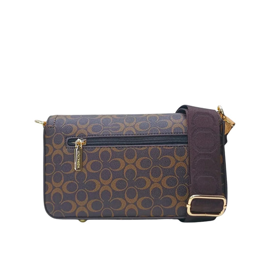 Brown Shoulder Bag with removable shoulder strap - MS-9723 - Stile Donna Bags