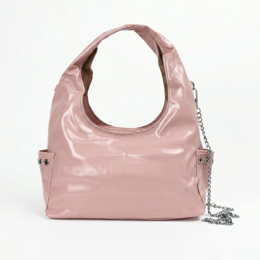 Borsa a tracolla in cocco con tracolla a catena e occhielli by Stile Donna Bags