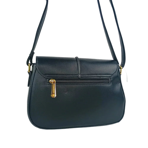 Charro Black Leather Flap Bag - MS-5944 - Stile Donna Bags