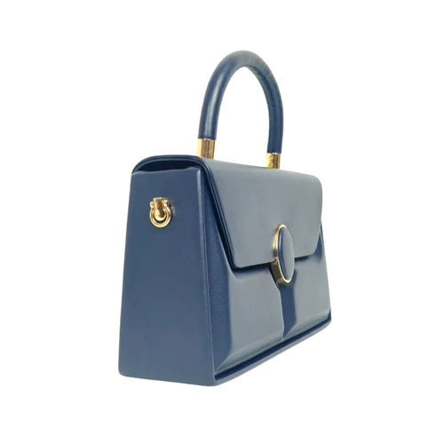 Classic Structured Top-Handle Bag with Gold Hardware - Stile Donna Bags