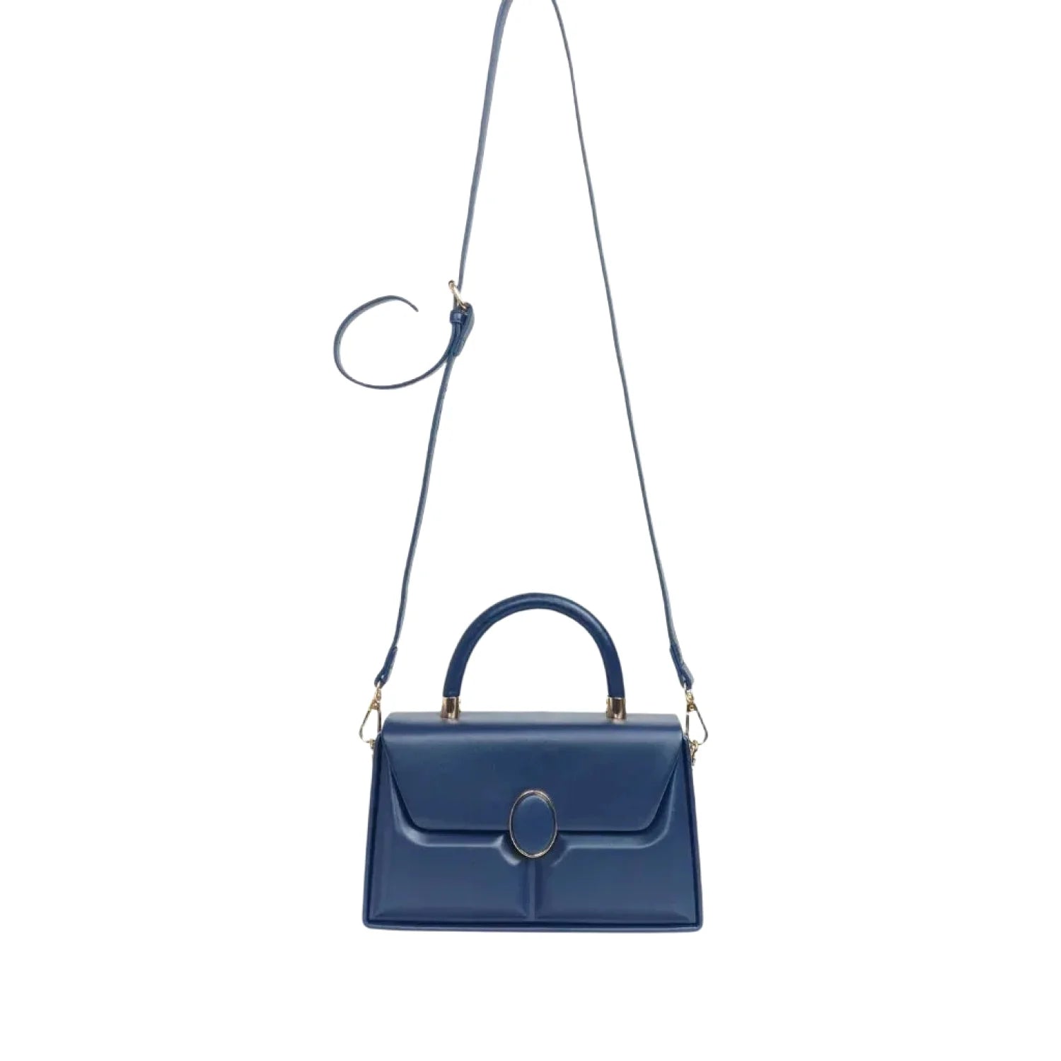 Classic Structured Top-Handle Bag with Gold Hardware - Stile Donna Bags