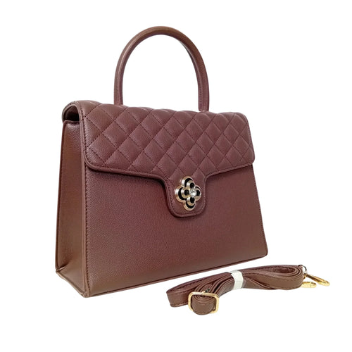Clover clasp leather handbag MS-4458 - Stile Donna Bags