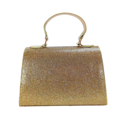 Clutch Bag con Strass Valentini - borsa dorata scintillante