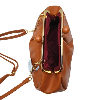 Clutch in Pelle Marrone con Finitura Premium - borsa tracolla pelle