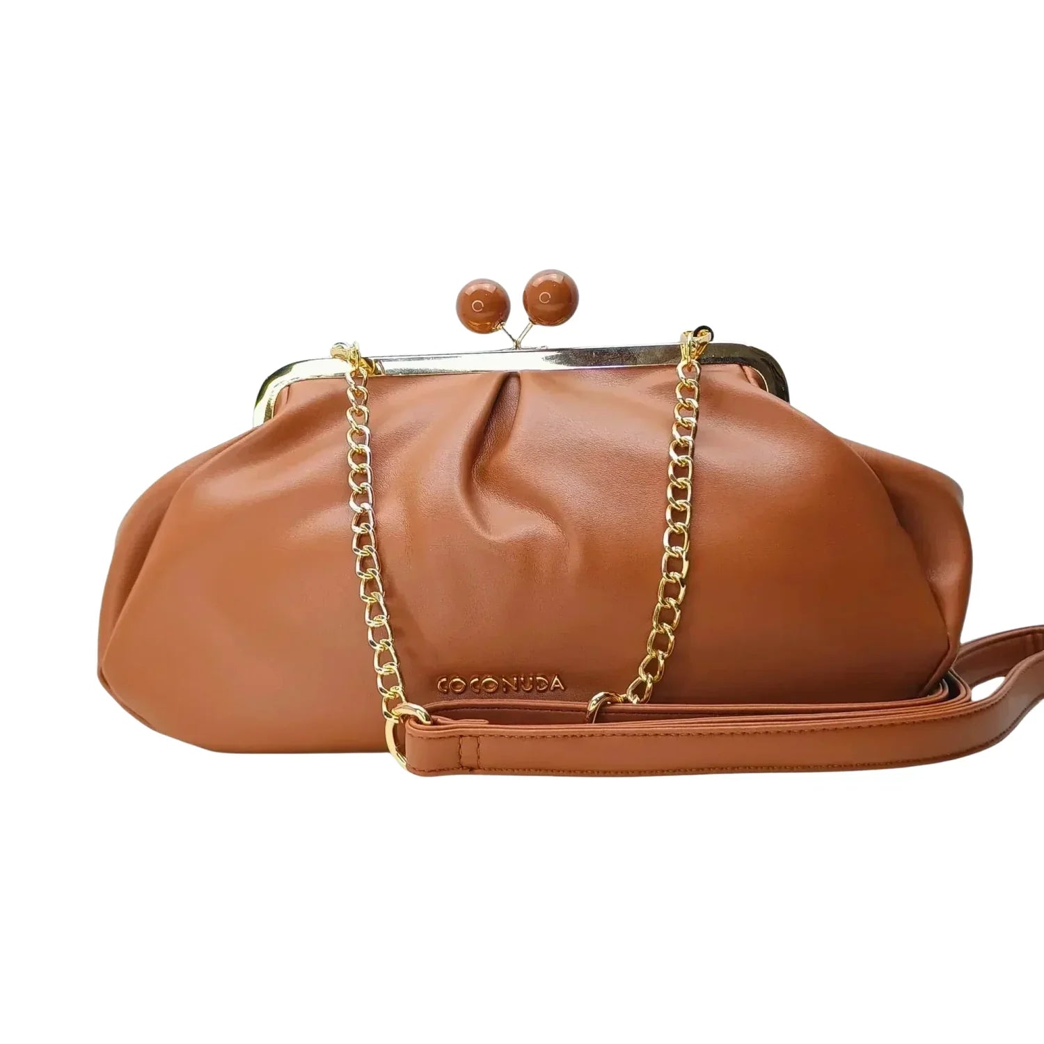 Clutch in Pelle Marrone con Finitura Premium - borsa tracolla pelle