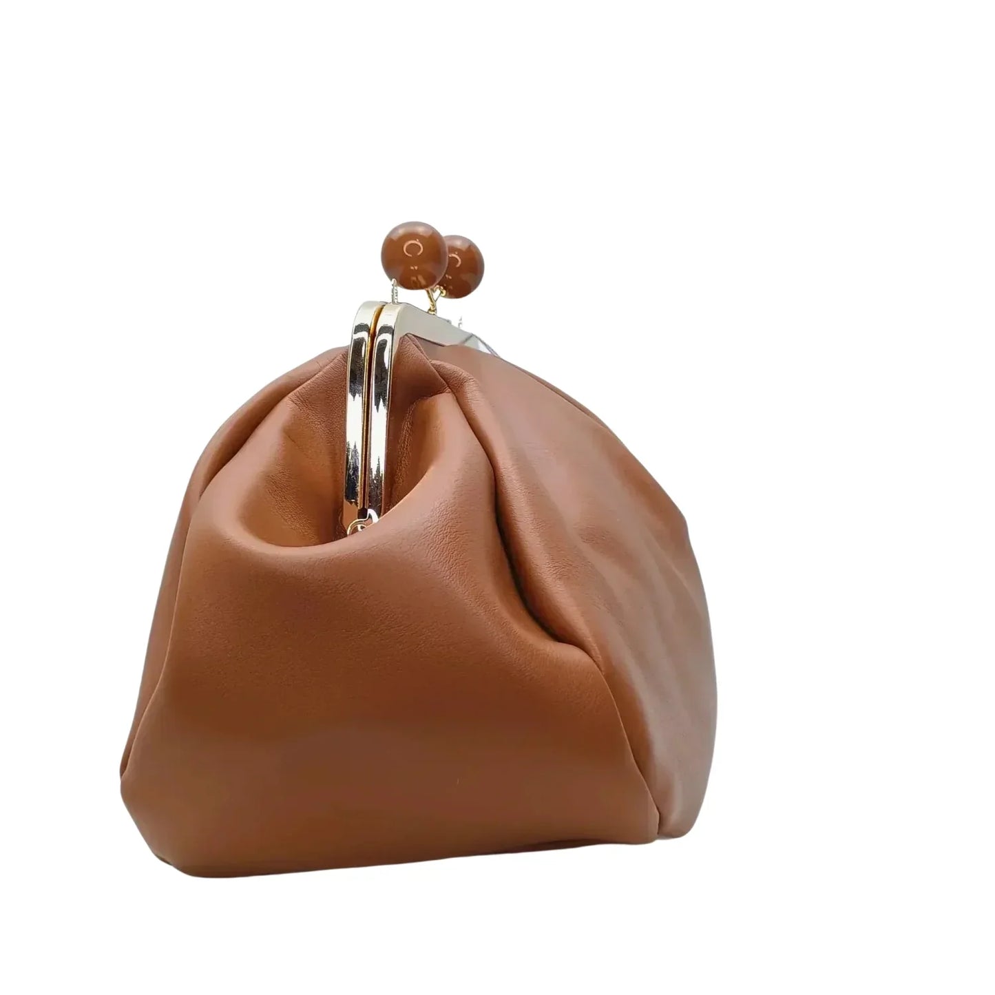 Clutch in Pelle Marrone con Finitura Premium - morbida pochette pelle