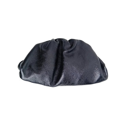 Clutch metallizzata argento in vera pelle - borsa clutch