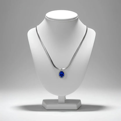 Collana con Ciondolo Ovale di Rubino Regale - collana catena serpente