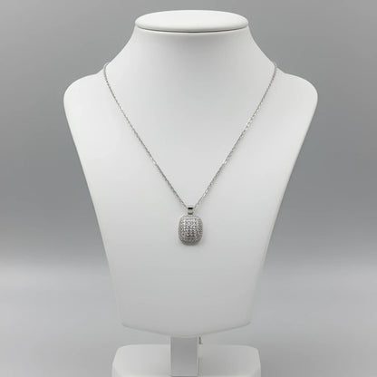 Collana con Pendente Rettangolare Pavé in Oro - collana pendente d’argento