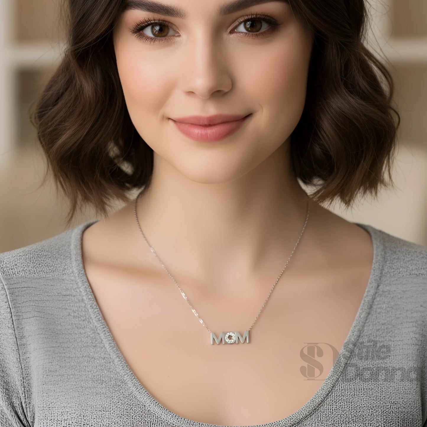 Collana Elegante Mom con Finitura Tono Oro - collana mamma argento