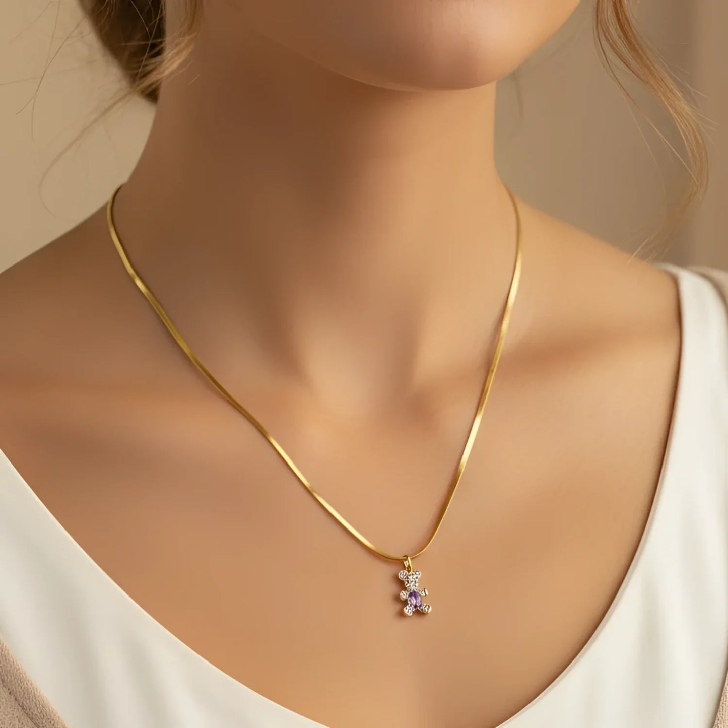 Collana Sweetheart con Ciondolo Orsetto - collana catena serpente