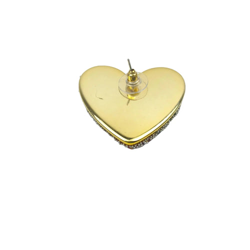 Crystal Pattern heart earrings - gold-tone - Stile Donna Bags