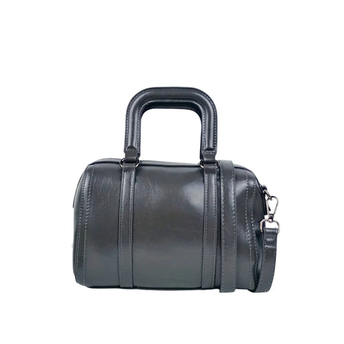 Dark Gray Faux Leather Handbag MS-1283 - Stile Donna Bags