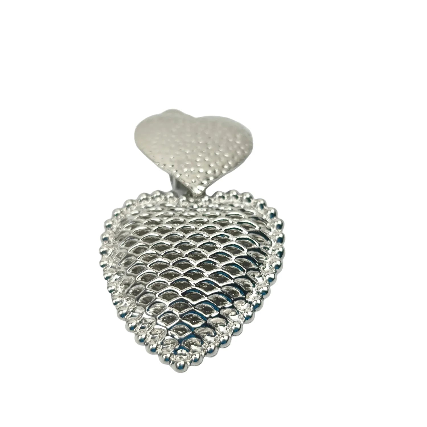 Double heart drop earrings - silver-tone - Stile Donna Bags