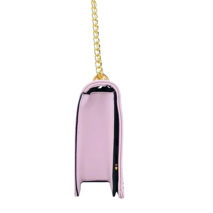 Elegante Borsa a Tracolla Viola con Catena Dorata - borsa tracolla elegante