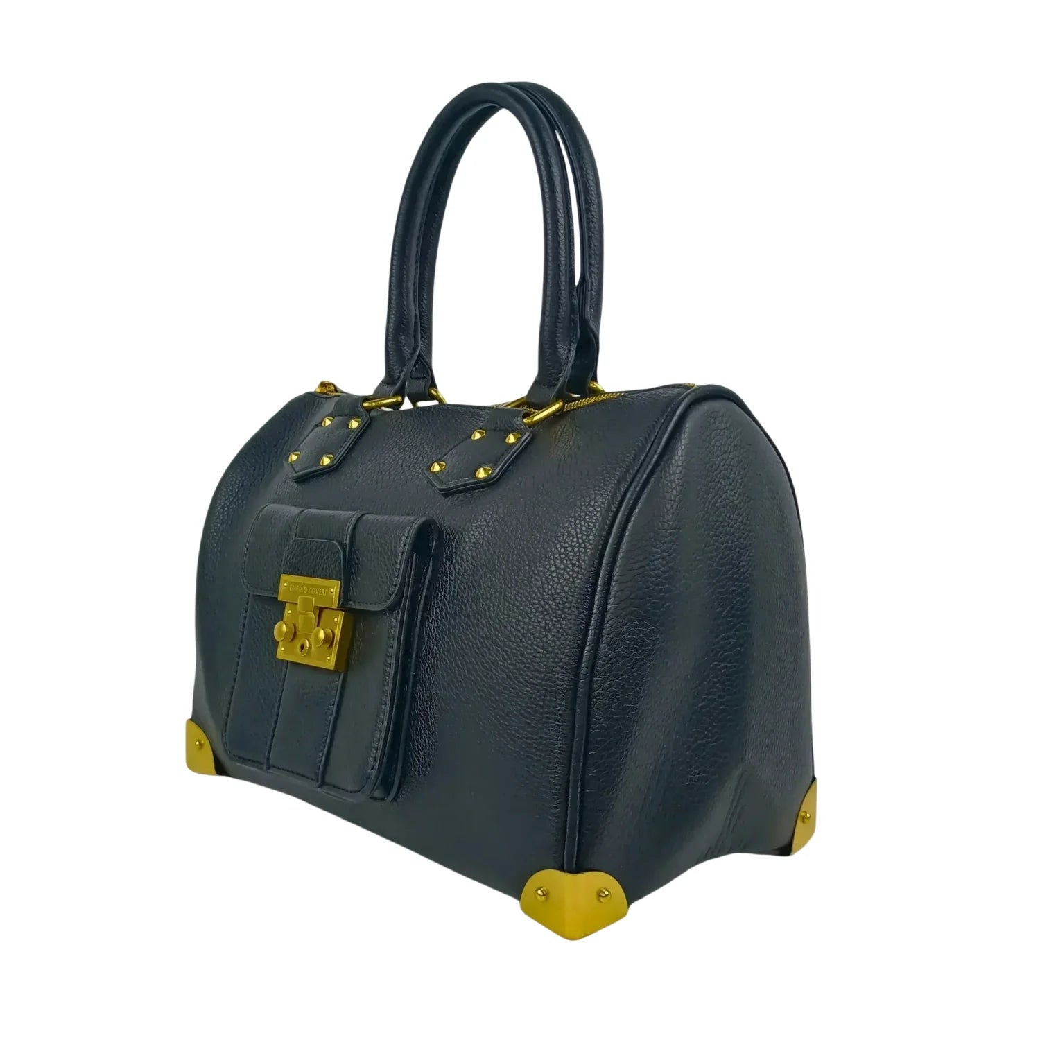 Enrico Doctor Bag - Black Leather MS-4449 - Stile Donna Bags