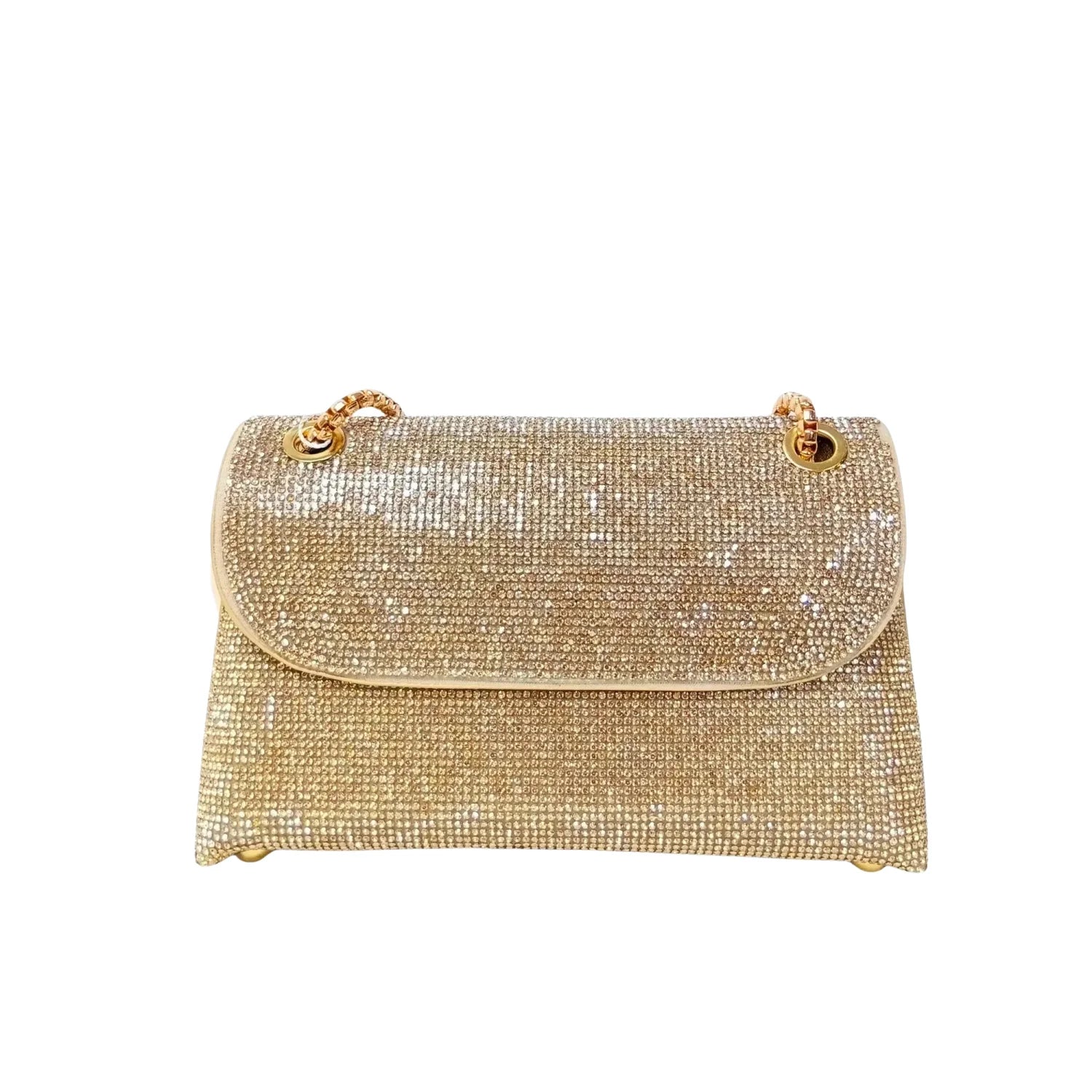 Flap Clutch Bag with Rhinestone Detail - Stile Donna Bags