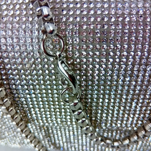 Flap Clutch Bag with Rhinestone Detail - Stile Donna Bags