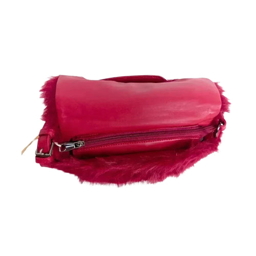 Fur handbag with leather handle MS-6440 - Stile Donna Bags