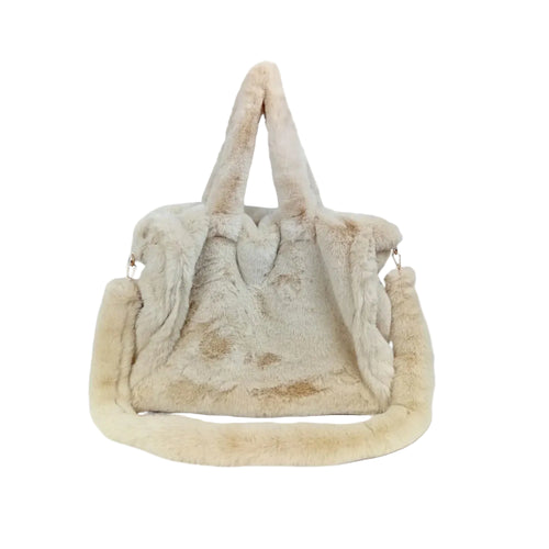 Fuzzy faux-fur tote bag MS-0700 - Stile Donna Bags