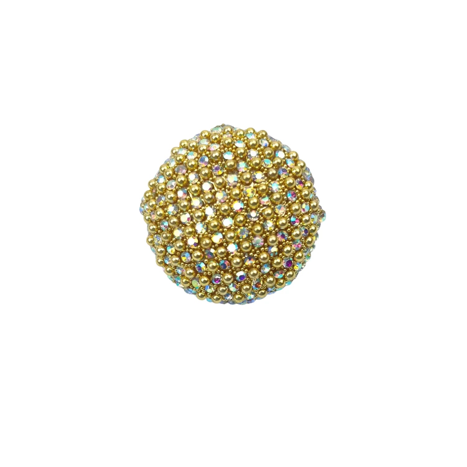 Gold Rhinestone Dome Stud Earrings – Sparkly Statement Jewelry - Stile Donna Bags