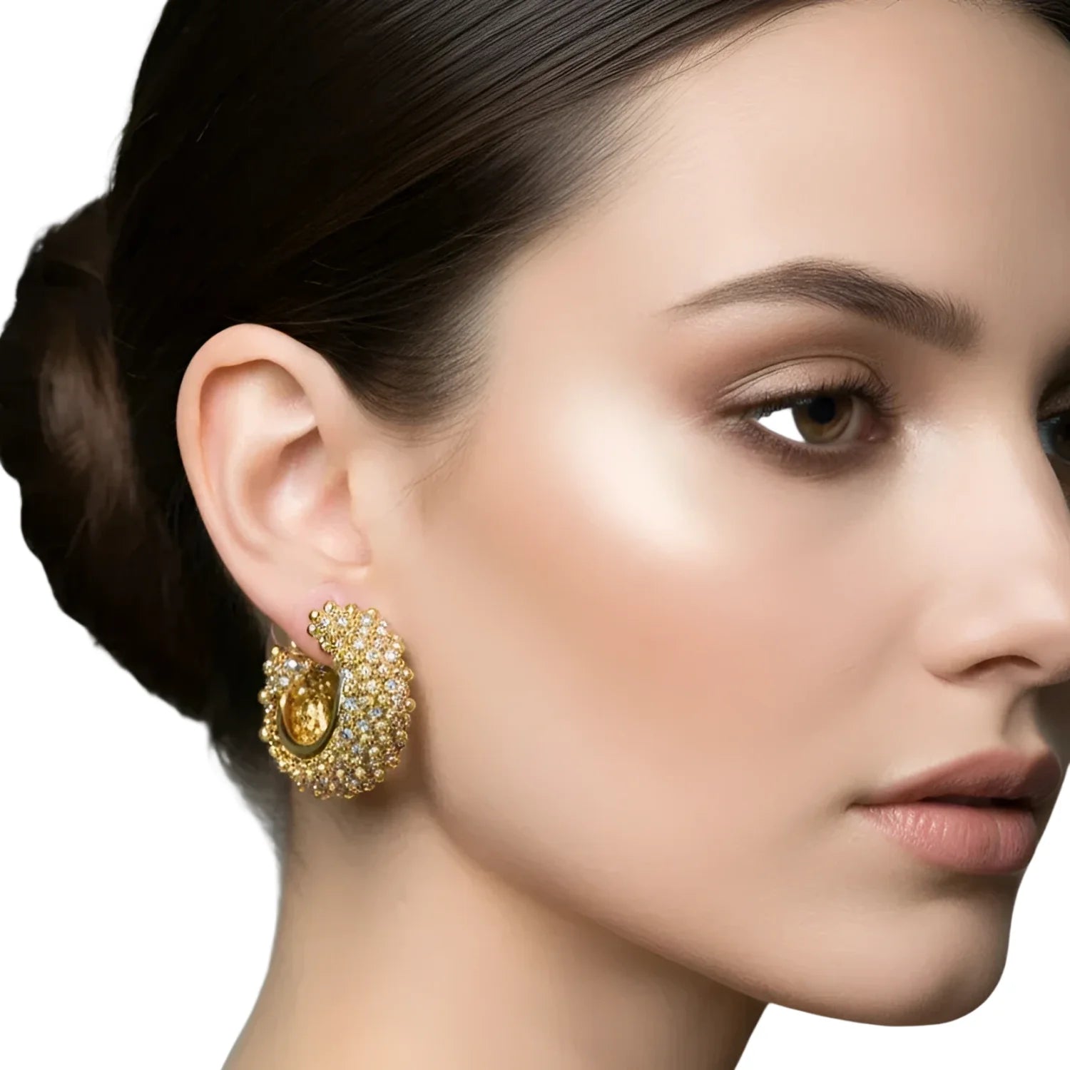 Gold-tone beaded hoop earrings - Stile Donna Bags