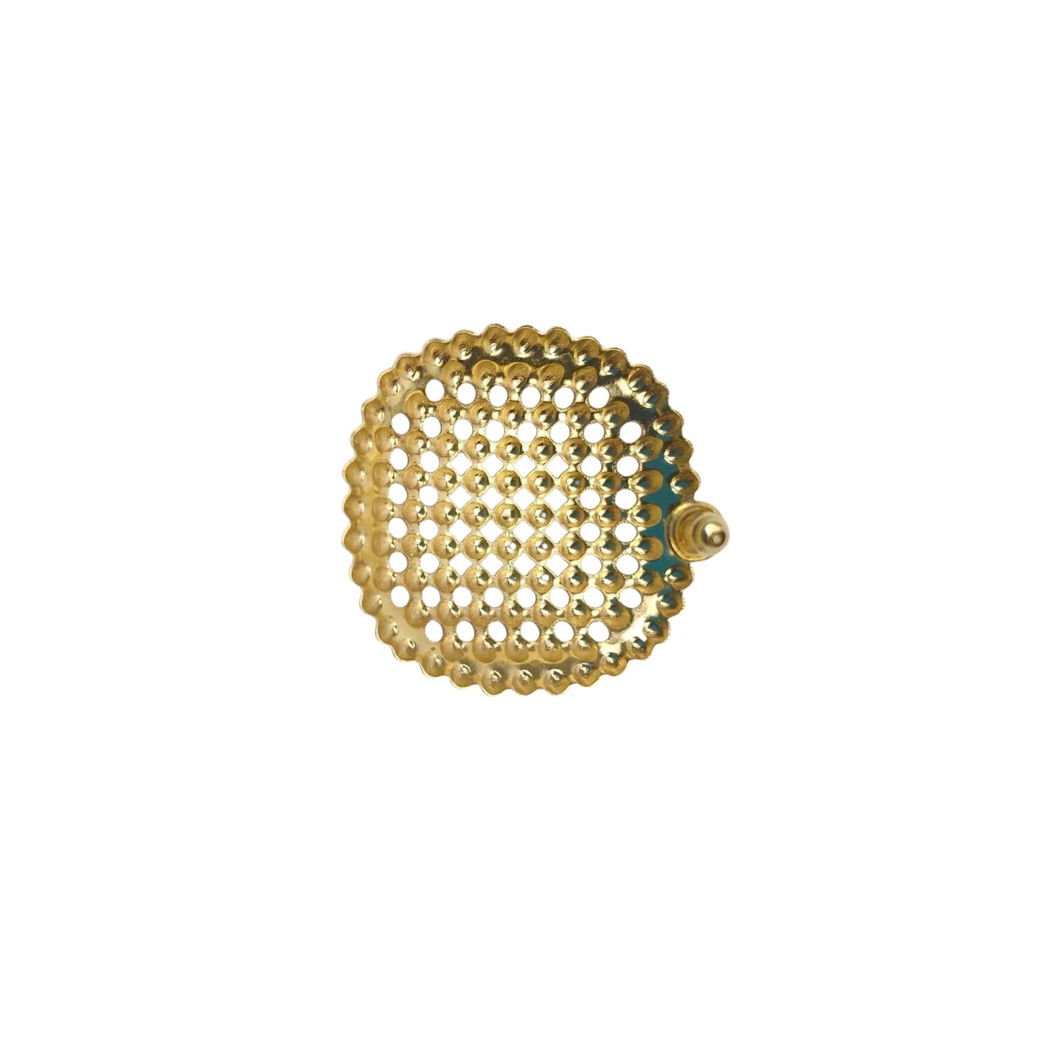 Gold-tone round textured stud earrings - Stile Donna Bags