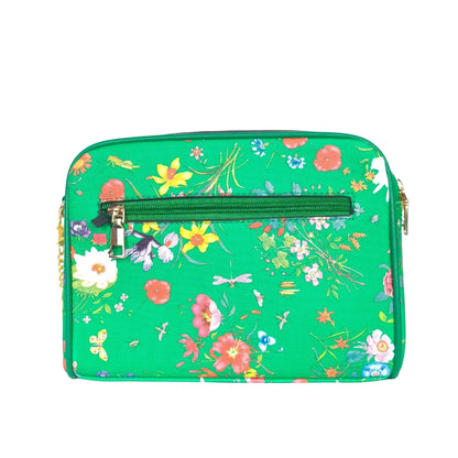 Green Flower Print crossbody bag - MS-1756 - borsa tracolla motivo
