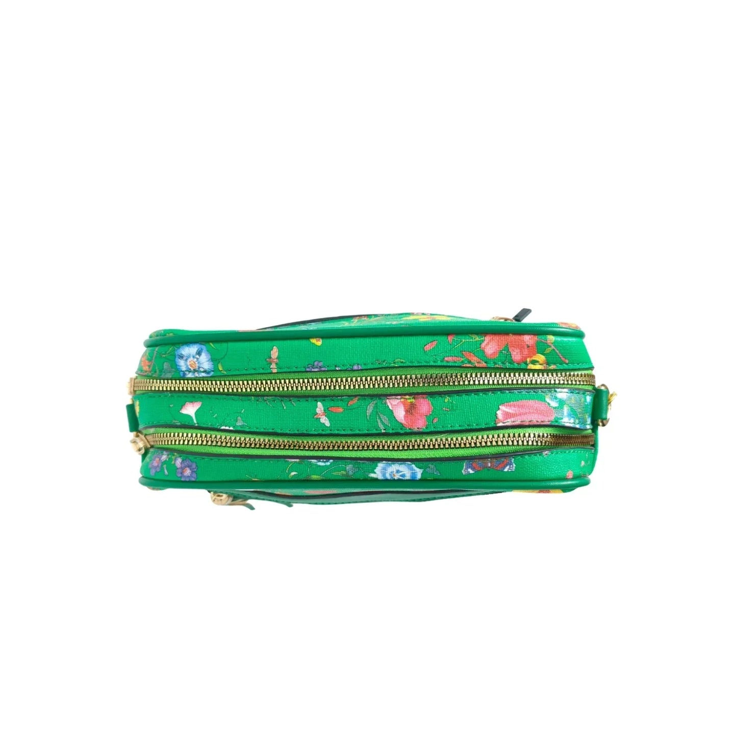 Green Flower Print crossbody bag - MS-1756 - borsa tracolla motivo