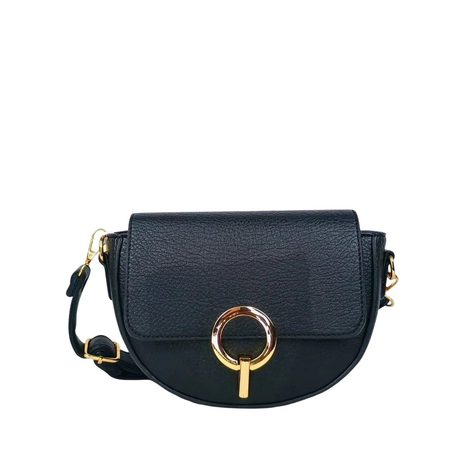 Half Moon Leather Crossbody Bag - MS-7611 - Stile Donna Bags