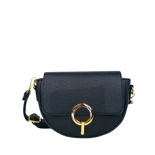 Half Moon Leather Crossbody Bag - MS-7611 - Stile Donna Bags