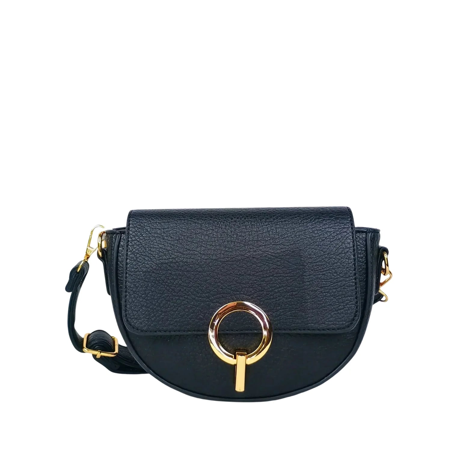 Half Moon Leather Crossbody Bag - MS-7611 - Stile Donna Bags